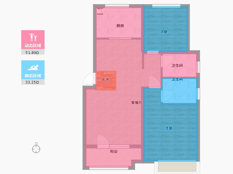 山东省-青岛市-海尔产城创白云山花园-76.00-户型库-动静分区