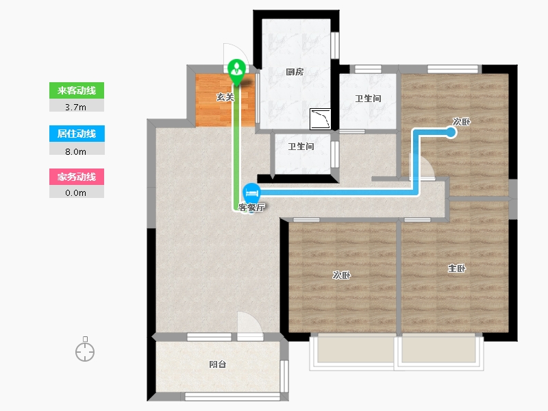 山东省-青岛市-龙湖春江天境-79.20-户型库-动静线