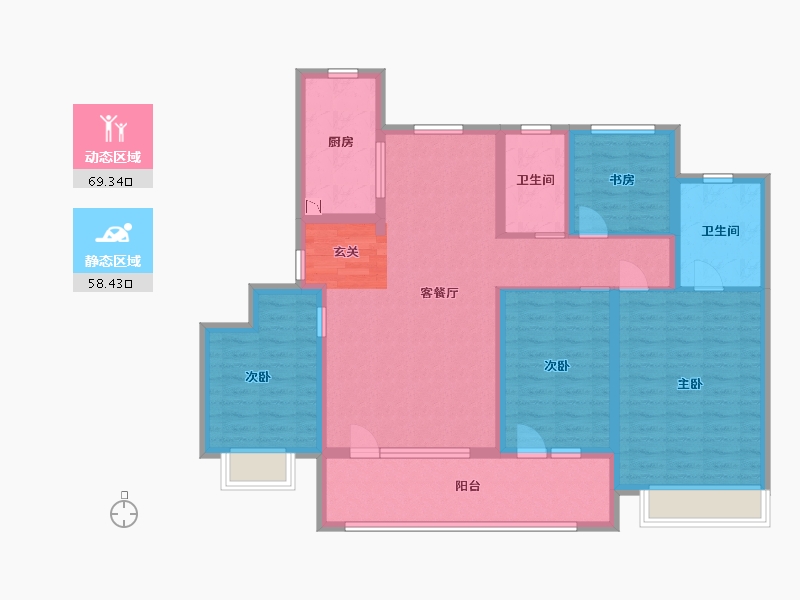 山东省-青岛市-海尔产城创白云山花园-113.60-户型库-动静分区