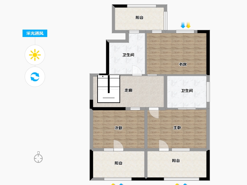 山东省-青岛市-龙湖西府原著-110.58-户型库-采光通风