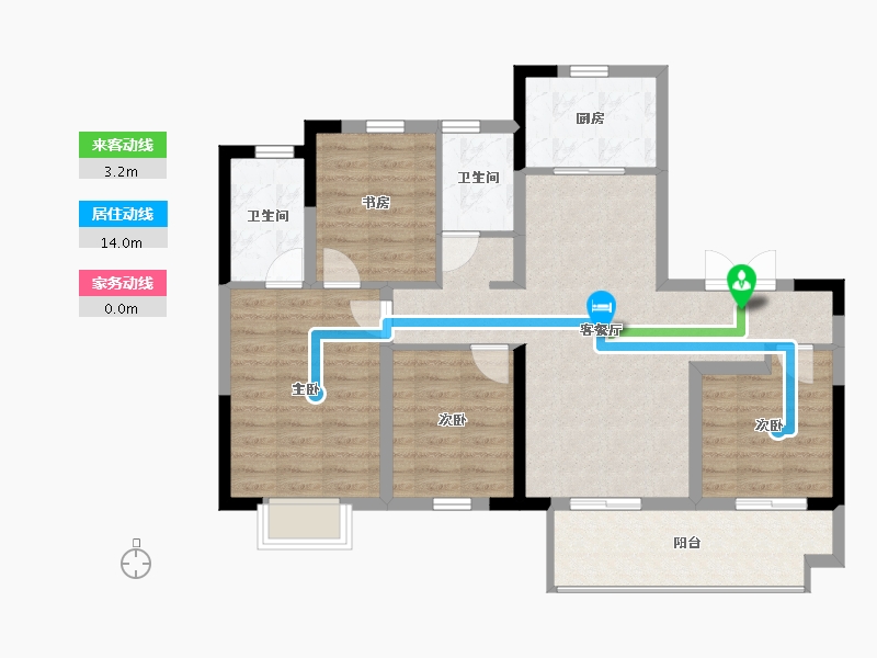 安徽省-阜阳市-绿地紫峰公馆-92.09-户型库-动静线