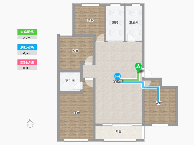 山东省-潍坊市-圆润公馆-107.57-户型库-动静线