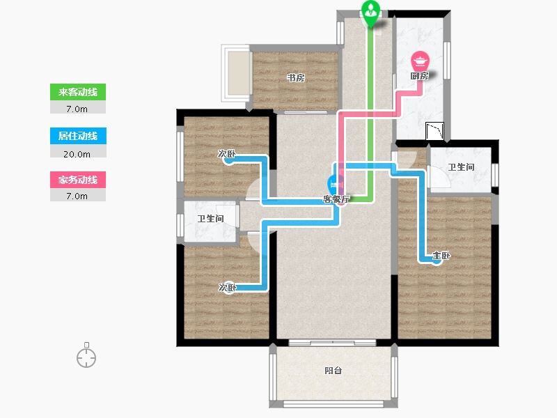 四川省-绵阳市-跃进路16号二期-104.34-户型库-动静线