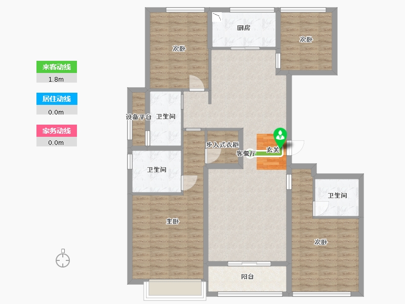 江苏省-南通市-滨江曙光之星-130.40-户型库-动静线