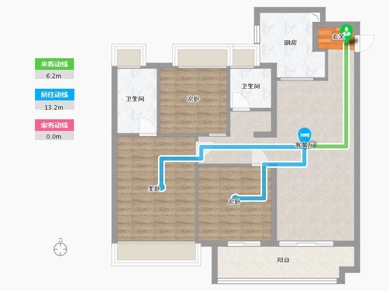 江苏省-南通市-万科・时代之光-92.00-户型库-动静线