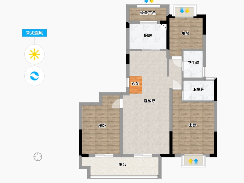 江苏省-南通市-春晓熙岸-96.00-户型库-采光通风