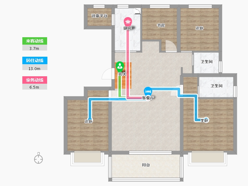 江苏省-南通市-仁恒公园世纪-106.40-户型库-动静线