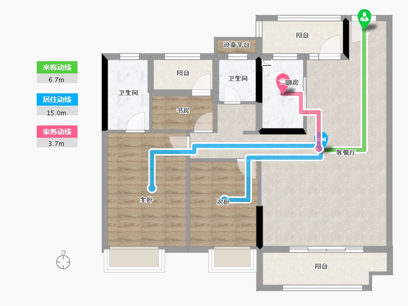 湖南省-长沙市-澳海文澜府-100.69-户型库-动静线