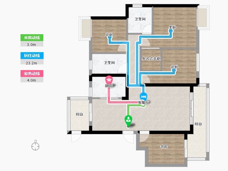 湖北省-宜昌市-四季港湾-98.86-户型库-动静线