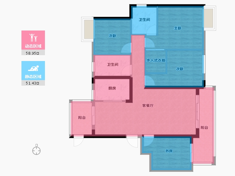 湖北省-宜昌市-四季港湾-98.86-户型库-动静分区