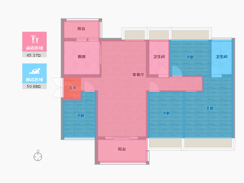 广东省-佛山市-越秀星汇瀚府-104.00-户型库-动静分区