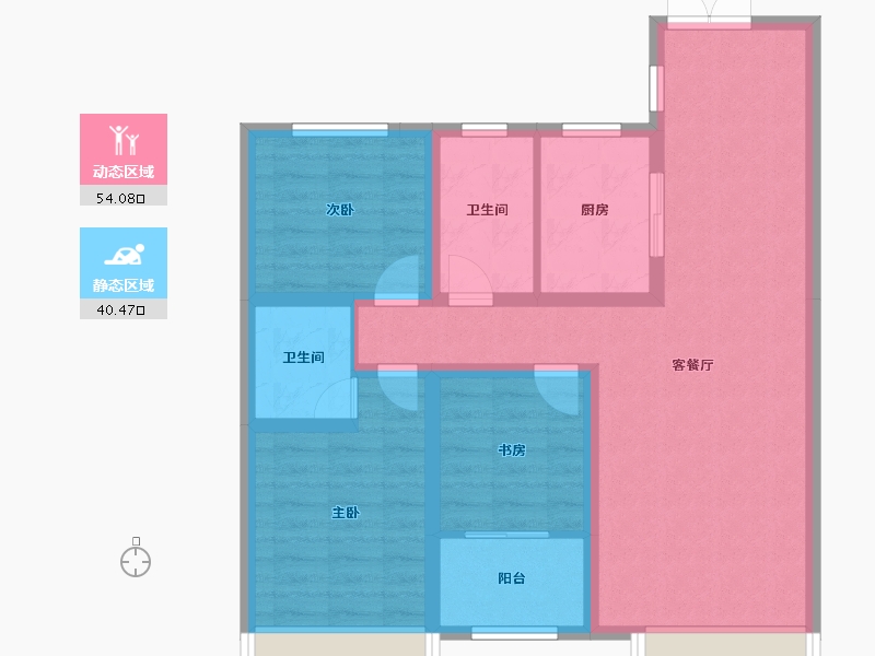 山东省-滨州市-长江官邸-83.84-户型库-动静分区