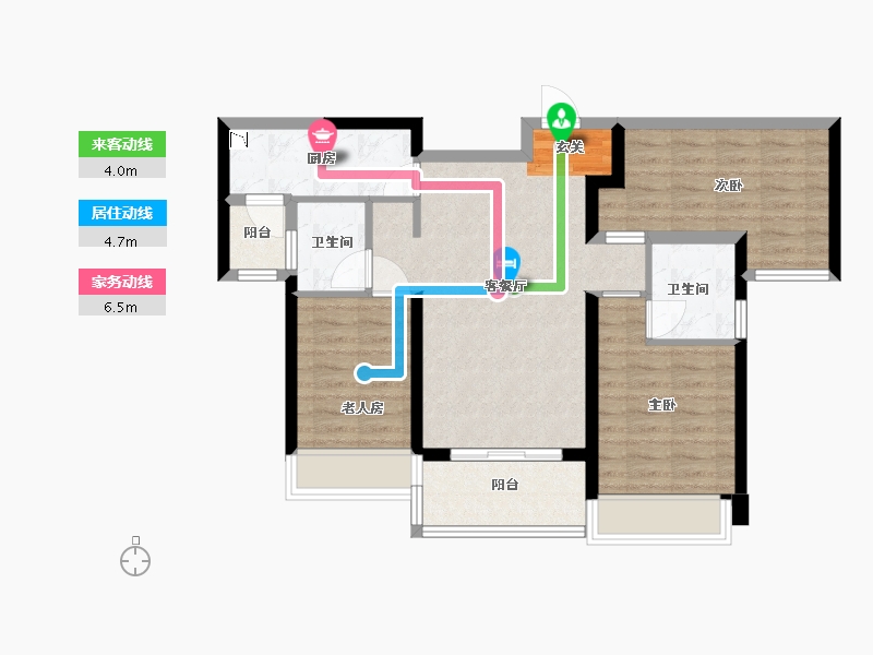 广东省-佛山市-中洲府-76.00-户型库-动静线