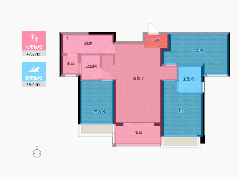 广东省-佛山市-中洲府-76.00-户型库-动静分区