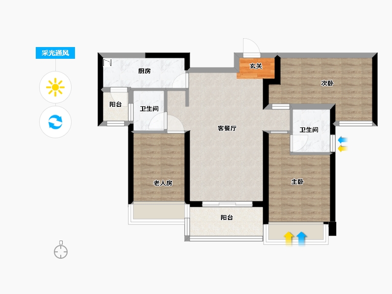 广东省-佛山市-中洲府-76.00-户型库-采光通风