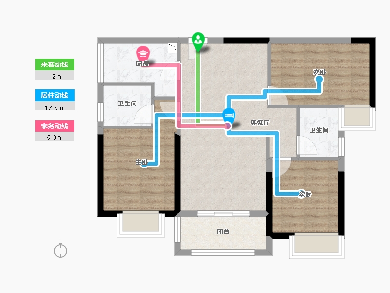 湖北省-恩施土家族苗族自治州-建始・众信・悦融湾-75.80-户型库-动静线