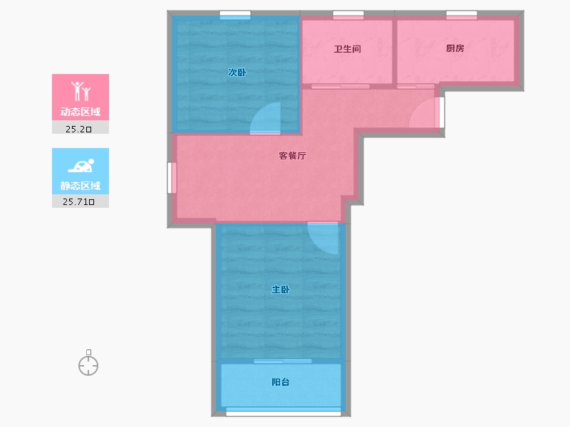 上海-上海市-云台二小区-45.24-户型库-动静分区