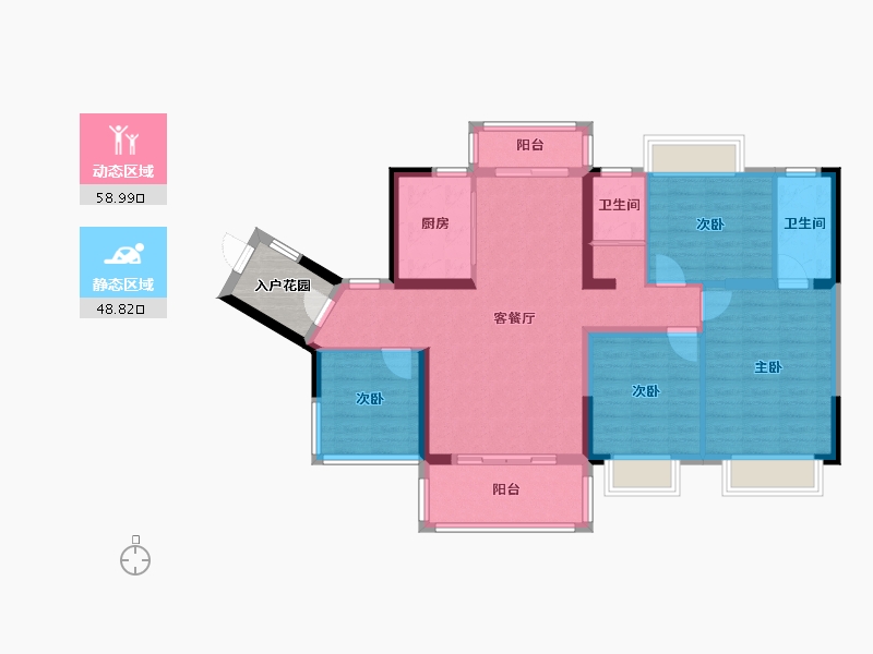 广西壮族自治区-贵港市-碧桂园交投・中央上城-100.25-户型库-动静分区