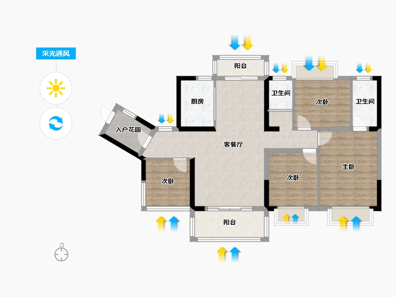 广西壮族自治区-贵港市-碧桂园交投・中央上城-100.25-户型库-采光通风