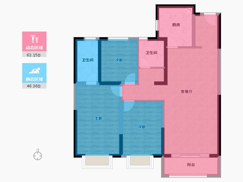 山西省-长治市-富力尚悦居-97.66-户型库-动静分区