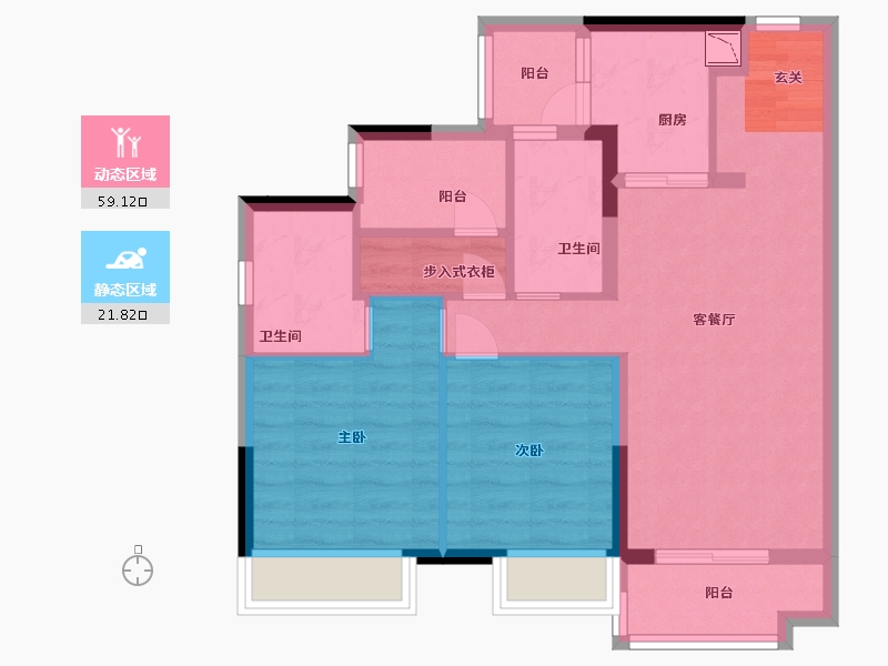 广东省-佛山市-旭辉雅居乐清樾-71.20-户型库-动静分区