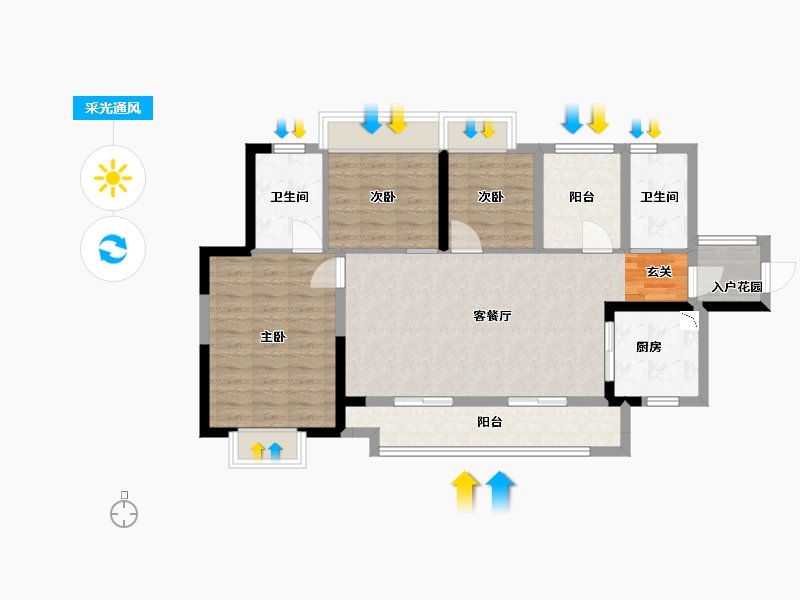 广东省-佛山市-新城�Z城-89.60-户型库-采光通风