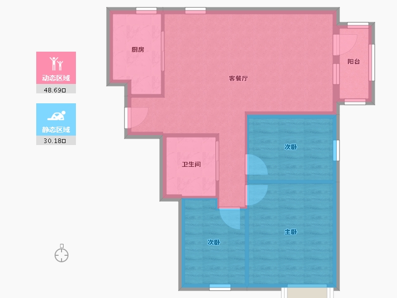 贵州省-遵义市-中凯华府-71.13-户型库-动静分区