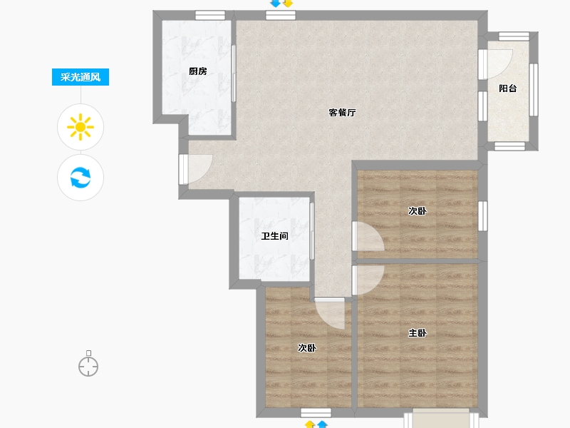 贵州省-遵义市-中凯华府-71.13-户型库-采光通风