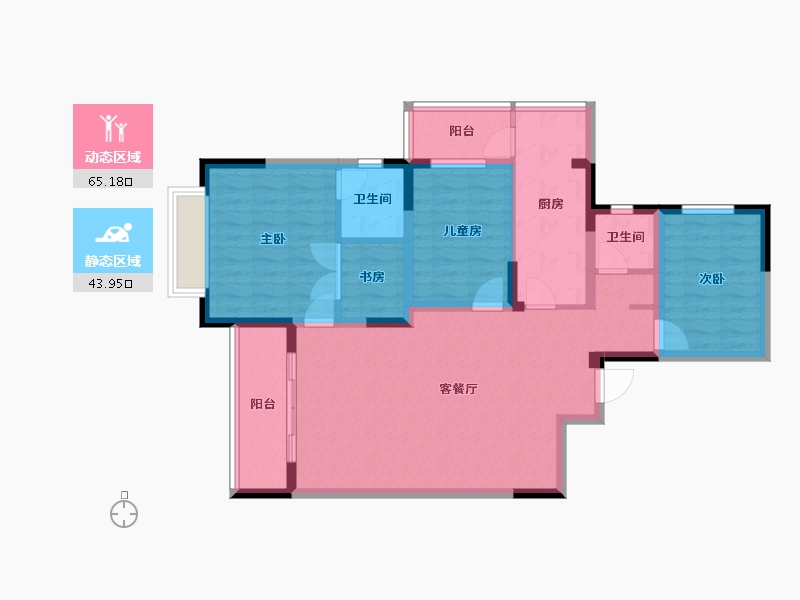 贵州省-贵阳市-南岳大院-97.34-户型库-动静分区