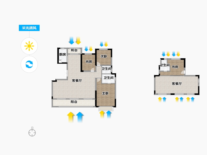 陕西省-西安市-中国铁建花语城-192.20-户型库-采光通风