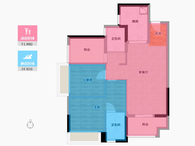 广东省-佛山市-万科金域时光-69.29-户型库-动静分区