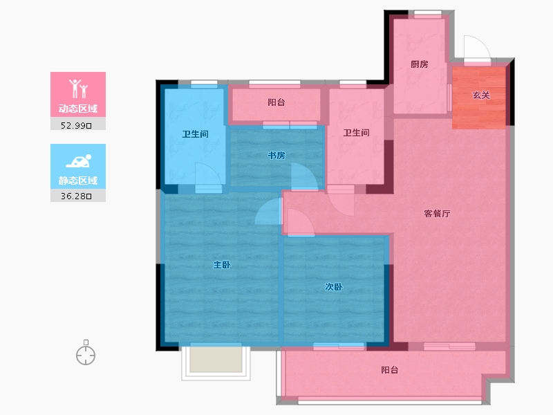 上海-上海市-碧桂园中南海上传奇-79.20-户型库-动静分区