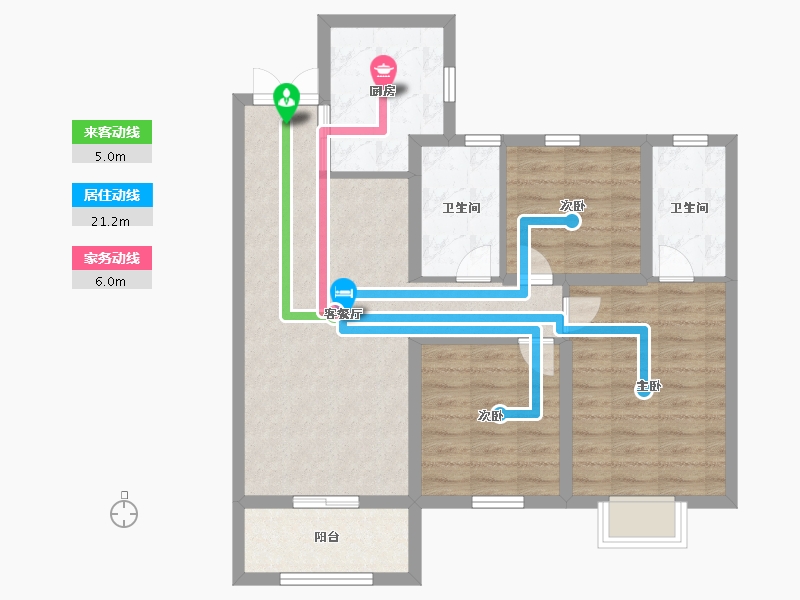 山东省-济南市-鲁商金茂公馆-80.59-户型库-动静线