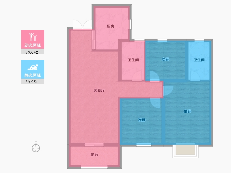 山东省-济南市-鲁商金茂公馆-80.59-户型库-动静分区