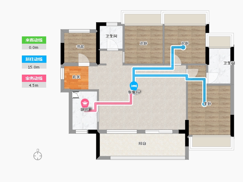 广东省-佛山市-东建世纪锦园-88.10-户型库-动静线