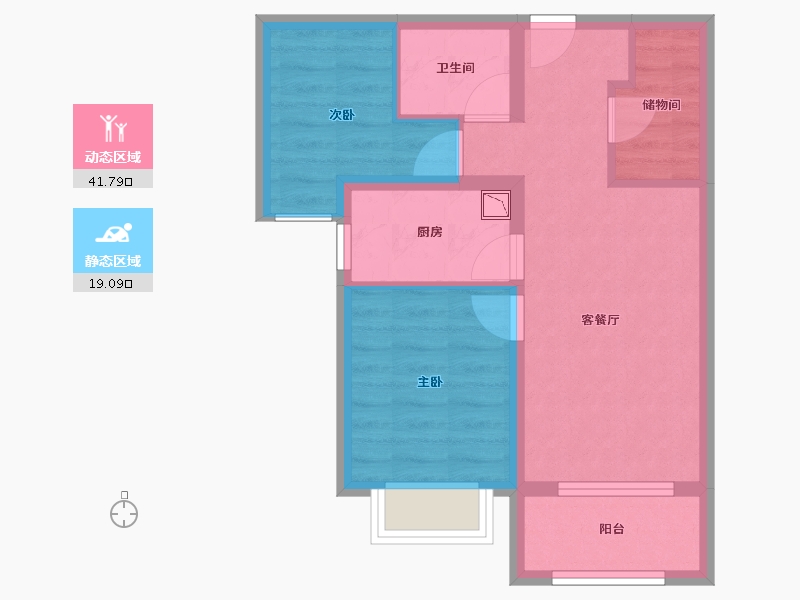 河北省-廊坊市-合生长安帝景-53.33-户型库-动静分区