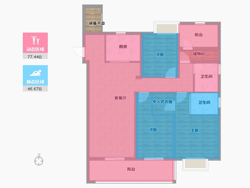 江苏省-苏州市-万象汇花园146-113.20-户型库-动静分区