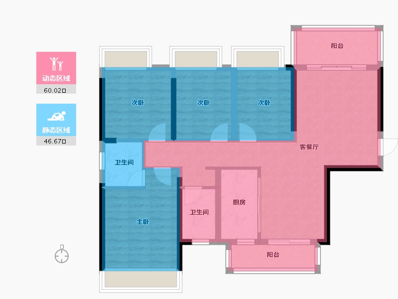 广西壮族自治区-贵港市-奥园顾荣幸福里-94.92-户型库-动静分区