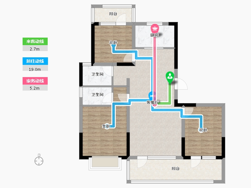 山东省-青岛市-御园新城-93.71-户型库-动静线