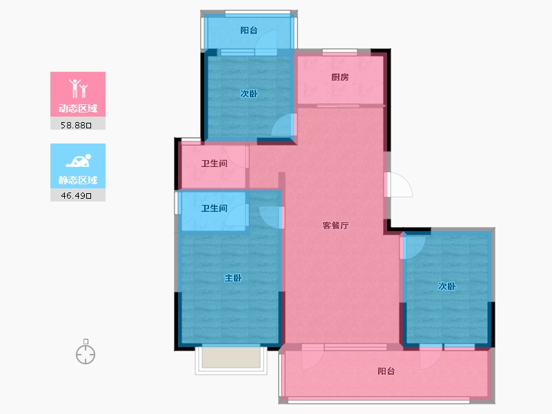 山东省-青岛市-御园新城-93.71-户型库-动静分区