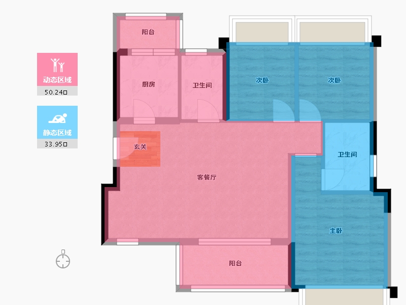 四川省-成都市-越秀亲爱里-75.32-户型库-动静分区