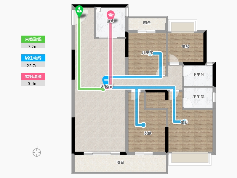 湖南省-长沙市-金茂建发・泊悦-117.87-户型库-动静线