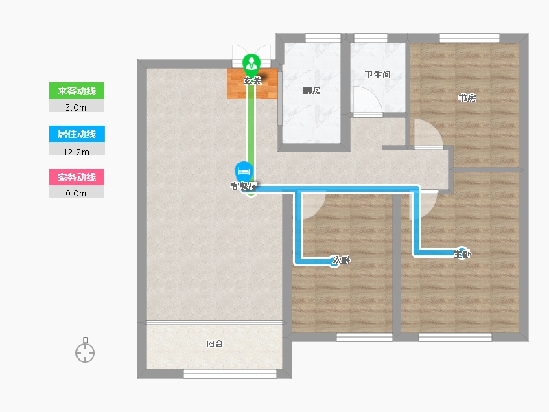 甘肃省-兰州市-爱琴海城市花园-78.71-户型库-动静线