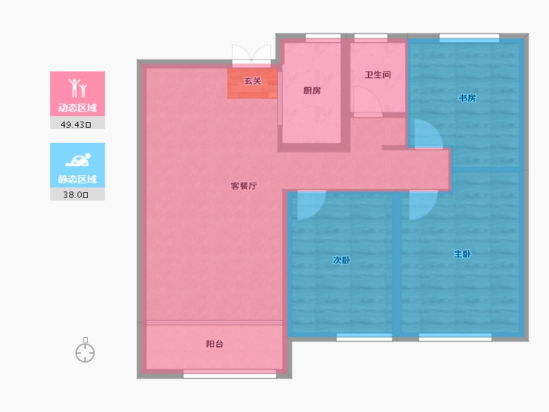 甘肃省-兰州市-爱琴海城市花园-78.71-户型库-动静分区