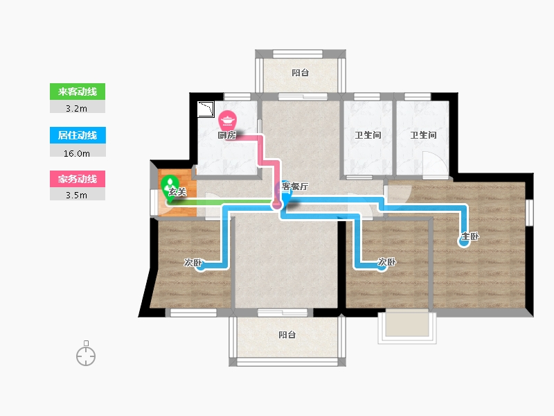 广东省-东莞市-招商雍华府-66.53-户型库-动静线