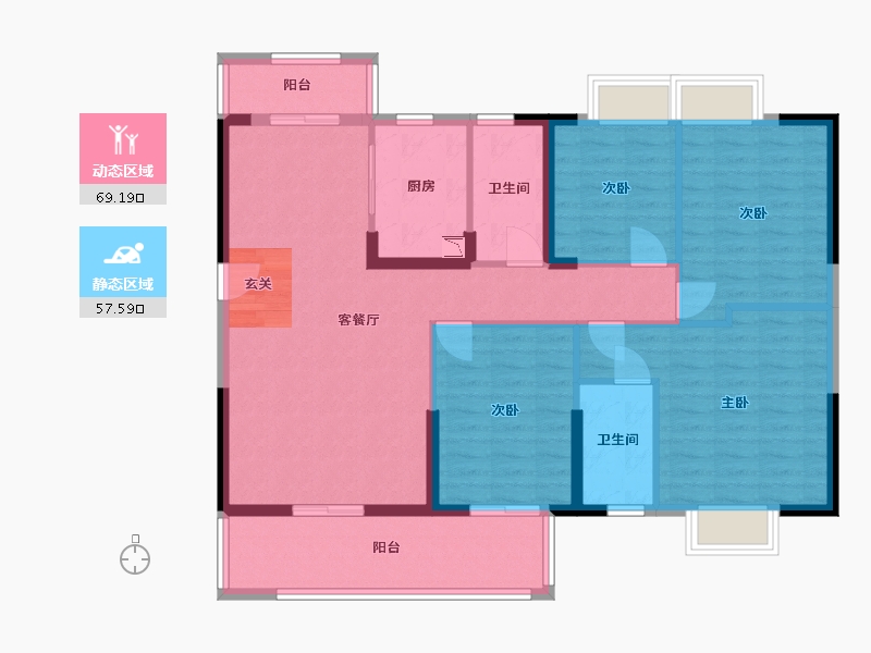 广东省-惠州市-华洪・明珠花园-114.26-户型库-动静分区