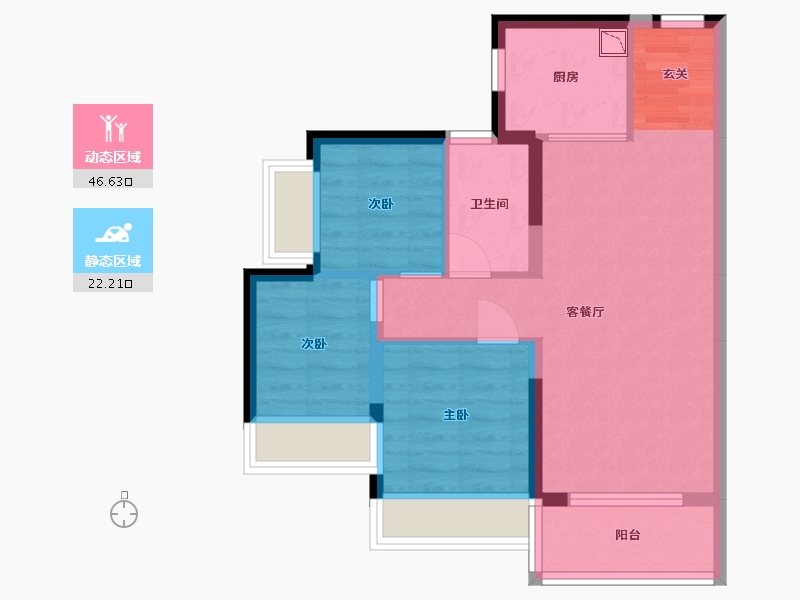 广东省-惠州市-碧桂园中洲・云麓花园-60.89-户型库-动静分区