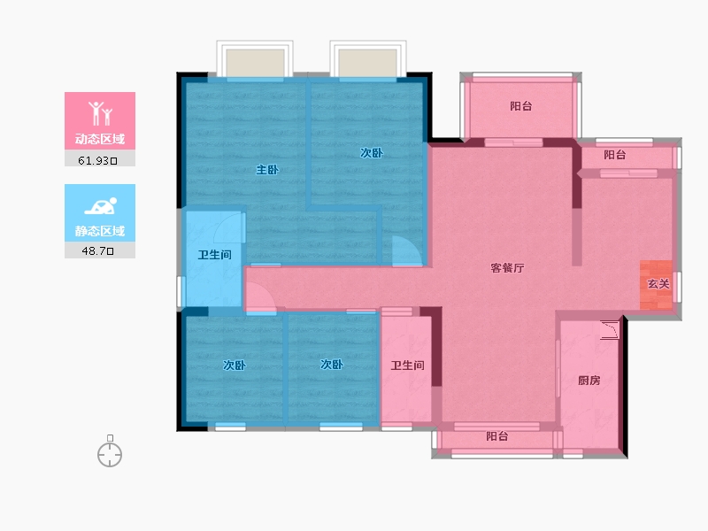 广东省-惠州市-罗浮嘉园-98.27-户型库-动静分区