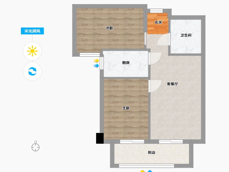 福建省-漳州市-信和御龙天下三期-57.15-户型库-采光通风