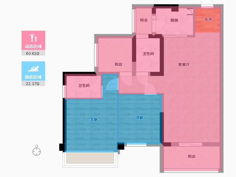 广东省-惠州市-威华水悦华府-72.96-户型库-动静分区